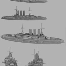 sms deutschland 1 2000 gioco ww1 battleship schleswig-holstein jutland hoch vedere flote pre-dreadnought 3d print model - Mito3D