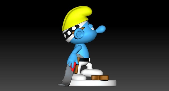 smurf angry carpenter toy sculpturing modelling 3dmodelling 3dprinting 3d print model - Mito3D