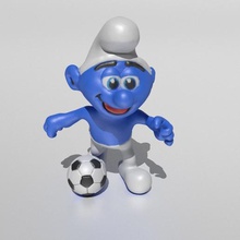 smurf football art toy smurfs kids fun show tv soccer 3d print model - Mito3D