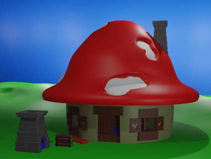 smurf house Game toy dollhouse smoula domeček home dům kids forplay anime fairytale 3d print model - Mito3D
