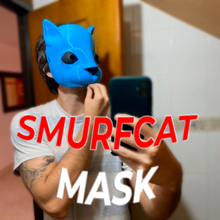 schtroumpf masque schtroumpfage meme chat 3d print model - Mito3D