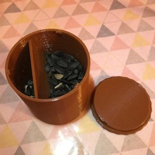 snack-cilindro de la tapa rosca casa flor merienda semillas girasol sol contenedor 3d print model - Mito3D