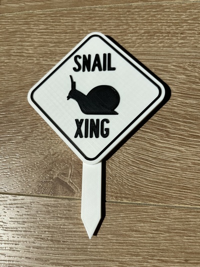 snail crossing sign art cute 3d print model - Mito3D