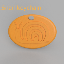 snail keychain natural keychains snails leafs organize household kitchen 3d print model - Mito3D