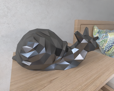 Schnecke Lowpoly Tier geometrisch Origami Kunst Skulptur Statue facettiert dekorativ Modell Mauer niedrig poly Fantasie 3d print model - Mito3D