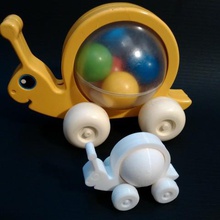 caracol de juguete extracción juego bebé ballschnecke lindo vintage juguetes mecánicos 3d print model - Mito3D