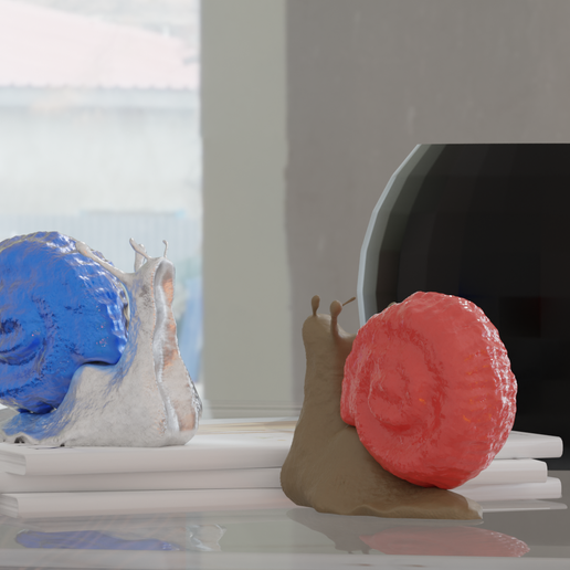 snail statue decor art decoration toy bookshelf 3dprinted snails living room 3D print model - Mito3D