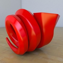 snail vase home decor 3dprint model red interior architecture 3d print model - Mito3D