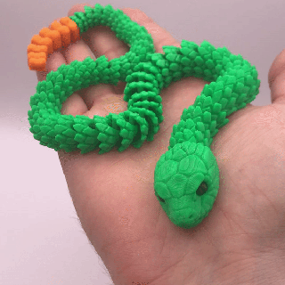 yılan oyuncak çıngıraklı sürüngen 3 baskı taşınabilir mafsallı simülasyon esnek oyun tatil hediye iç yaratıcılık fantezi Japonca dil ölçekler pla heykel gelişen 3d print model - Mito3D