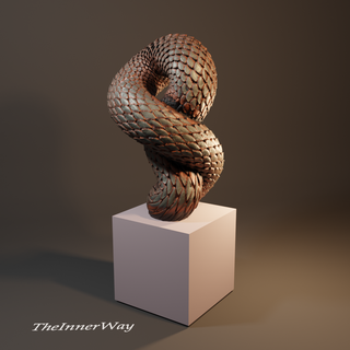 snake abstract sculpture uroboros serpent art deco decoration decorative interior 3d print model - Mito3D