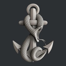 snake anchor art motorcycle vcarve aspire artcam magic bones bon voyage printer 3dmodels 3d print model - Mito3D