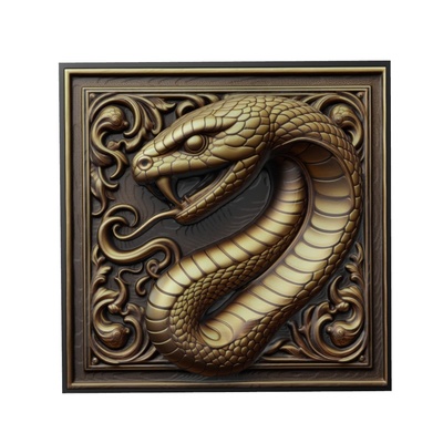 serpent animal soulagement art animaux yeggi mito3d buste google pendentifs médaillon relief wall mur 3d print model - Mito3D