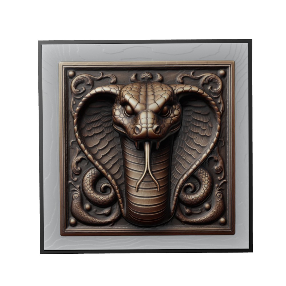 serpent animal soulagement art animaux yeggi mito3d buste google pendentifs médaillon relief wall mur 3D print model - Mito3D