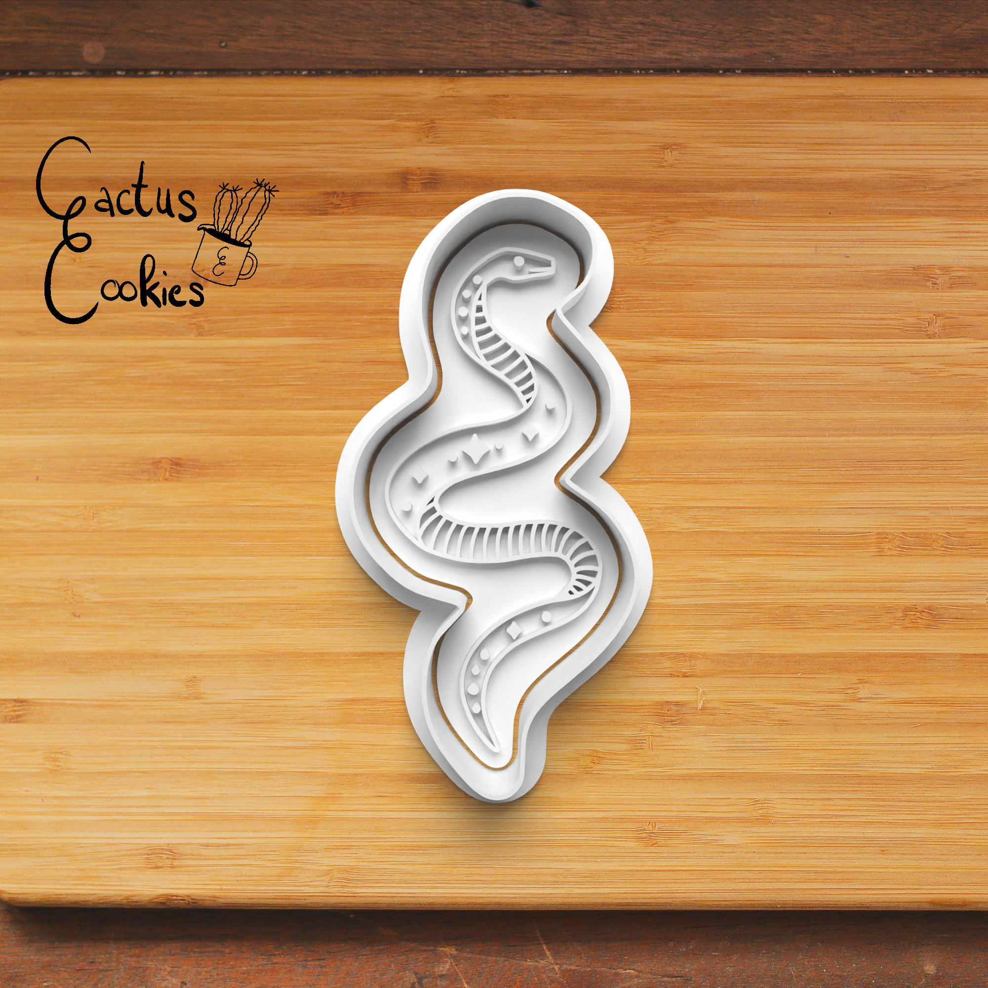 snake cookie cutter gift love baking fondant clay anniversary birthday divination tarot mystic energy 3D print model - Mito3D