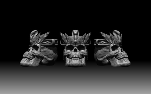 snake crown - paint brush cup Game skull bones egyptian 3d print model - Mito3D