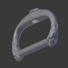 la serpiente de cabeza manija cuerda art 3d print model - Mito3D