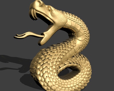 snake jewelry gold jewel jewellery printable reptile silve r rattlesnake diamondback atrox serpent snakes scales poison poisonous venom viper cobra pendants 3d print model - Mito3D