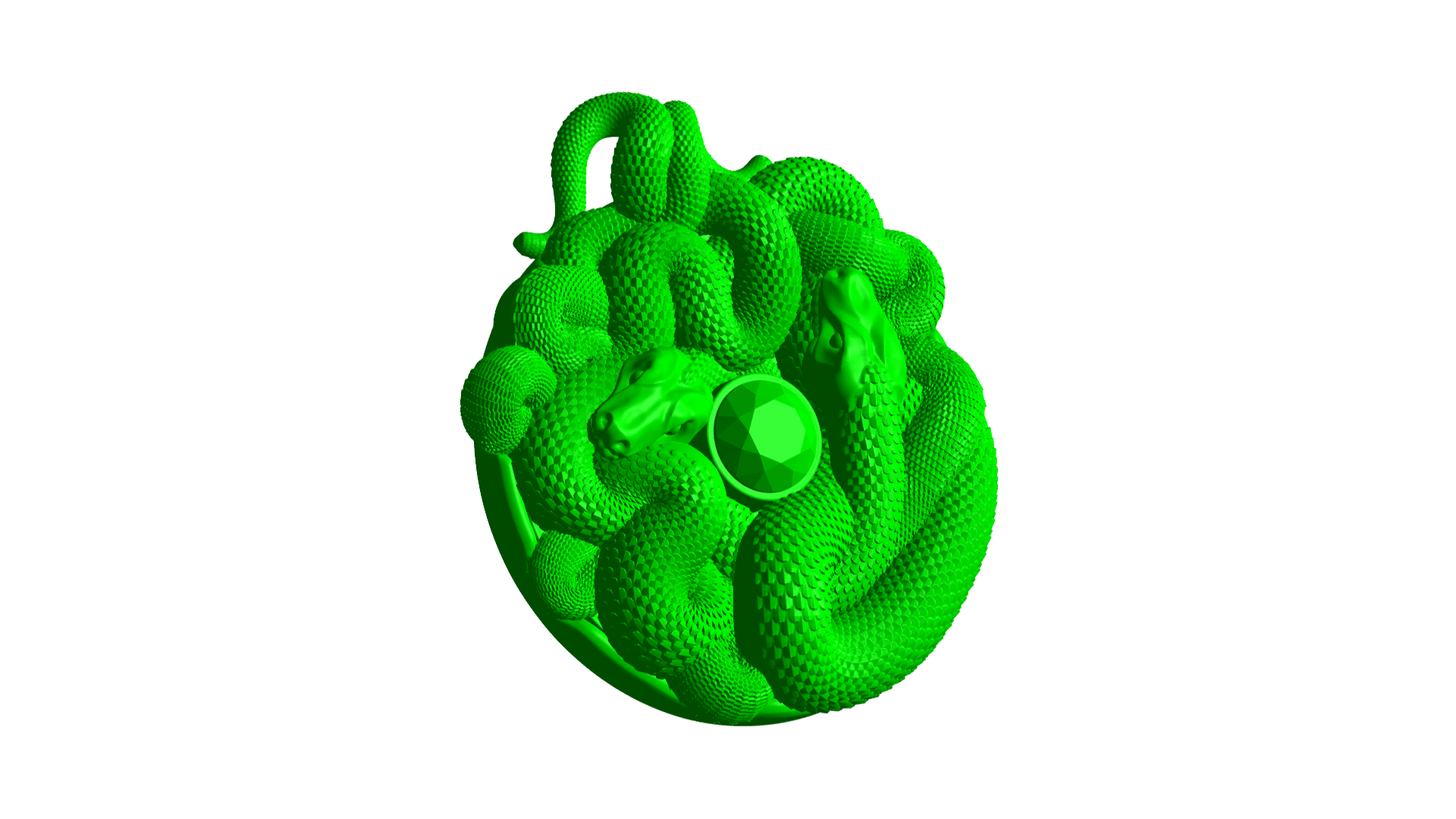 serpent colliers pendentif bijou bague sterling or 3D print model - Mito3D