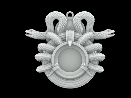 serpent pendentif bijoux symbolisme transformation Renaissance artisanat serpents sagesse symbole changement déclaration 3d print model - Mito3D