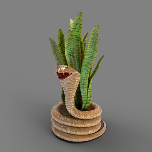 serpente Panela arquitetura decoração flor urna vaso plantar simples groot grooty fofa articulado 3d legal fácil fofura inovador brinquedo plantador imprimível Projeto presente único 3D print model - Mito3D