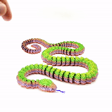 snake rattlesnake game reptile articulated flexi flexible toy fantasy japanese 3d print model - Mito3D