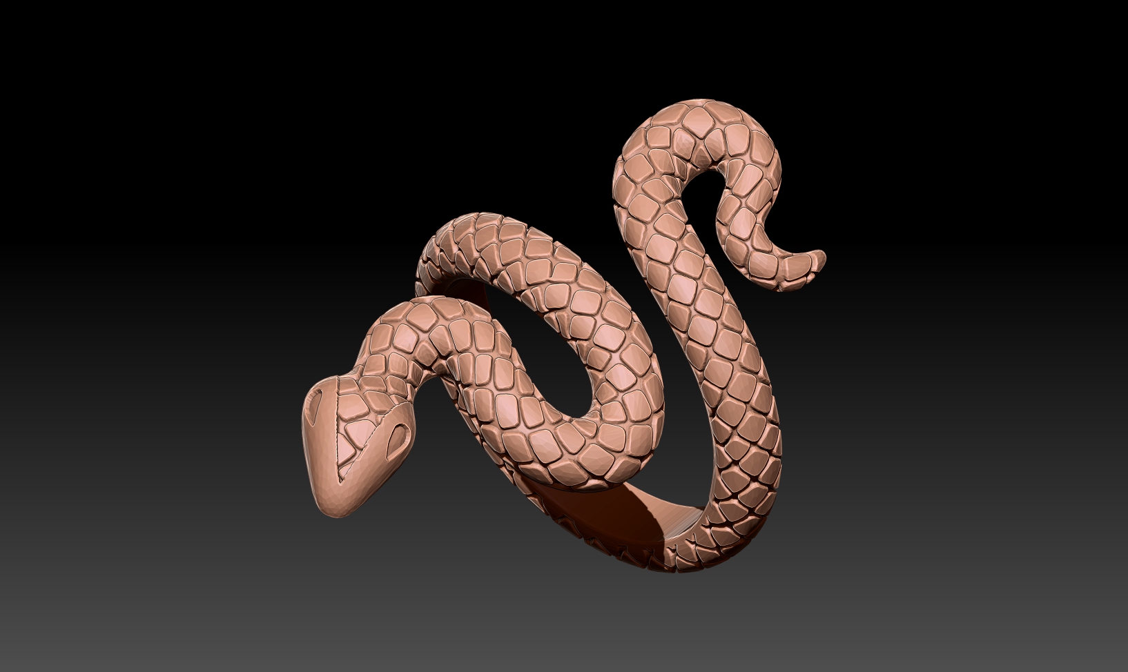 serpiente anillo joyería joya 3D print model - Mito3D