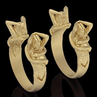 snake ring silver gold kobra jewelry printable 3d model trend fashion design zbrush tiger 3d print model - Mito3D