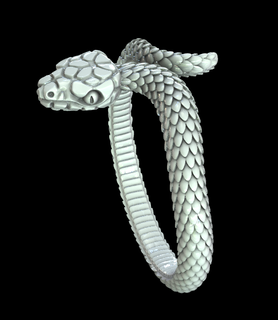 serpiente anillo seducir transformación renacimiento misterio sabiduría derramamiento simbolismo 3d print model - Mito3D