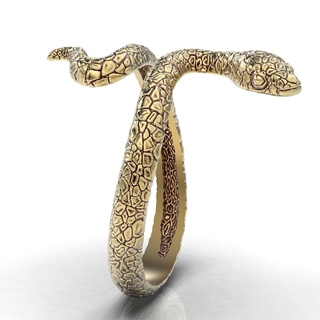 serpente anel joalheria prata ouro cobra imprimível 3d modelo tendência moda Projeto zbrush tigre 3d print model - Mito3D