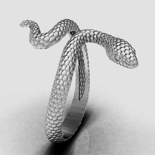serpent bague bijoux argent or kobra imprimable 3d modèle tendance mode conception zbrush tigre 3d print model - Mito3D