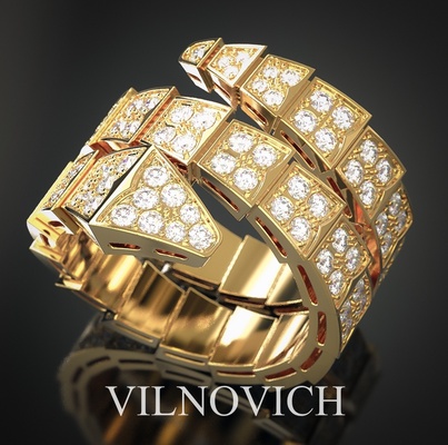 serpiente anillo piedras joyería joya moneda colgante pendiente 3d imprimible encanto joyero modelo oro plata anillos animal 3d print model - Mito3D