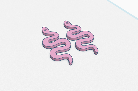 snake rings hoops earrings earrings snake snake  3d print model - Mito3D