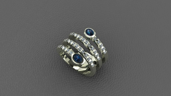 serpiente espiral anillo joyería joya anillos 3d print model - Mito3D