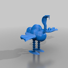 serpent strauss jeu animaux 3d print model - Mito3D