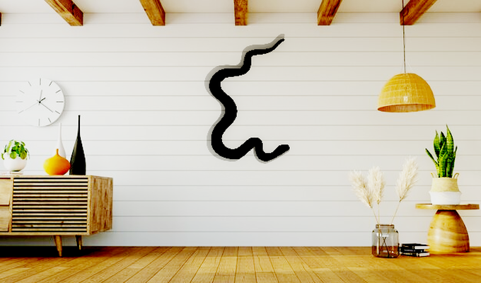 yılan duvar sanat 3d print model - Mito3D