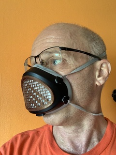snap in couverture gaine flo mask séparé bague insérer ruban plate forme symboles masque amusement 3d print model - Mito3D