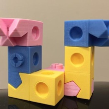 snap cube kawai joint interlocking math game 3d print model - Mito3D