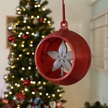 snap fit ornament spinner inserts home decor xmas snowflake snapfit fidget decoration christmas bobble 3d print model - Mito3D