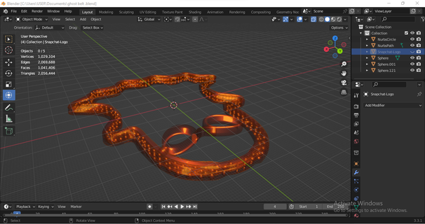 snapchat ghost belt hook 3d print model - Mito3D