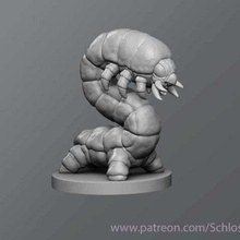snapping caterpillar game toy tabletop insect enemy dungeons dragons dnd 3d print model - Mito3D