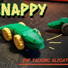bissig reden Aligator Spiel animiert Kinder Spielzeug Krokodil Fahren Spaß mechanisch Mechanismen Räder Spielzeuge 3d print model - Mito3D