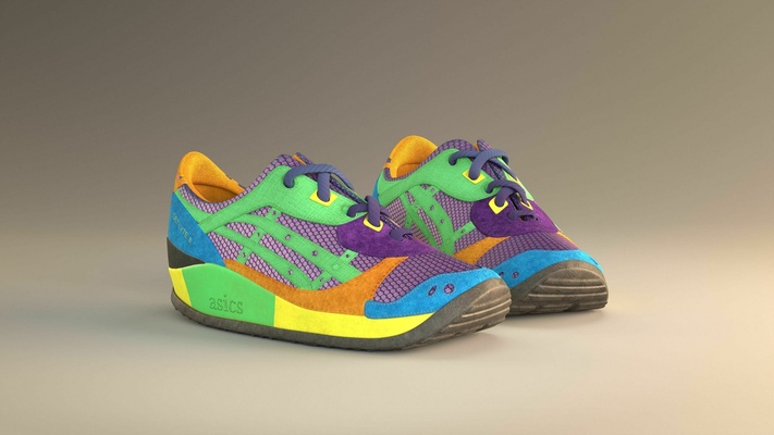 tênis asics sapato calçados pé moda esporte roupas homens 3d print model - Mito3D