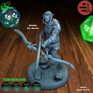 sneaky orc archer ' Game ttrpg rpg tabletop miniature miniatures d&d dnd dungeons dragons fantasy goblin rogue 3d print model - Mito3D