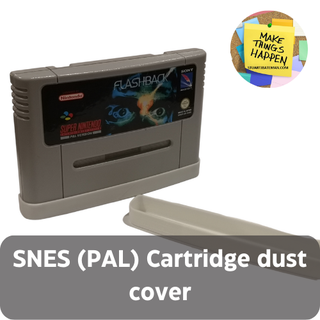 snes cartridge dust cover nintendo games console video retro 3d print model - Mito3D