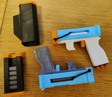 lesma longarina espuma blaster coldre revista nerf pistola mecânico brinquedos jogos funcional 3d print model - Mito3D