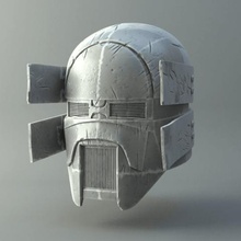 sniper cavaleiros ren capacete danificado de impressão 3d do modelo jogo star wars sci-fi gratuito cosplay traje filme 3d print model - Mito3D