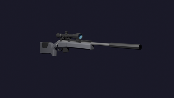 sniper m24a2 rifle weapon precision low poly mililtar 3d print model - Mito3D