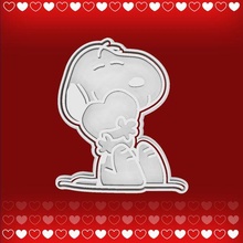 snoopy bookmark cutter - valentine's day cookie cutting cookies love 3d print model - Mito3D