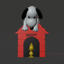 snoopy cuadro varios charlie brown de dibujos animados útil guardar perro ave la casa 3d print model - Mito3D