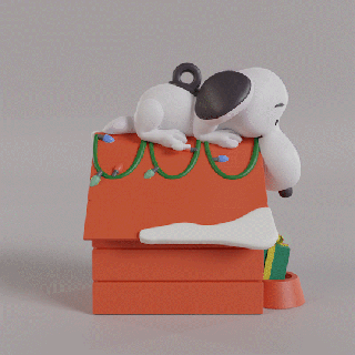 snoopy Weihnachten Ornament Kunst Santa claus Noel 3d print model - Mito3D